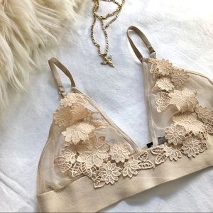 Nude floral lace Bralette